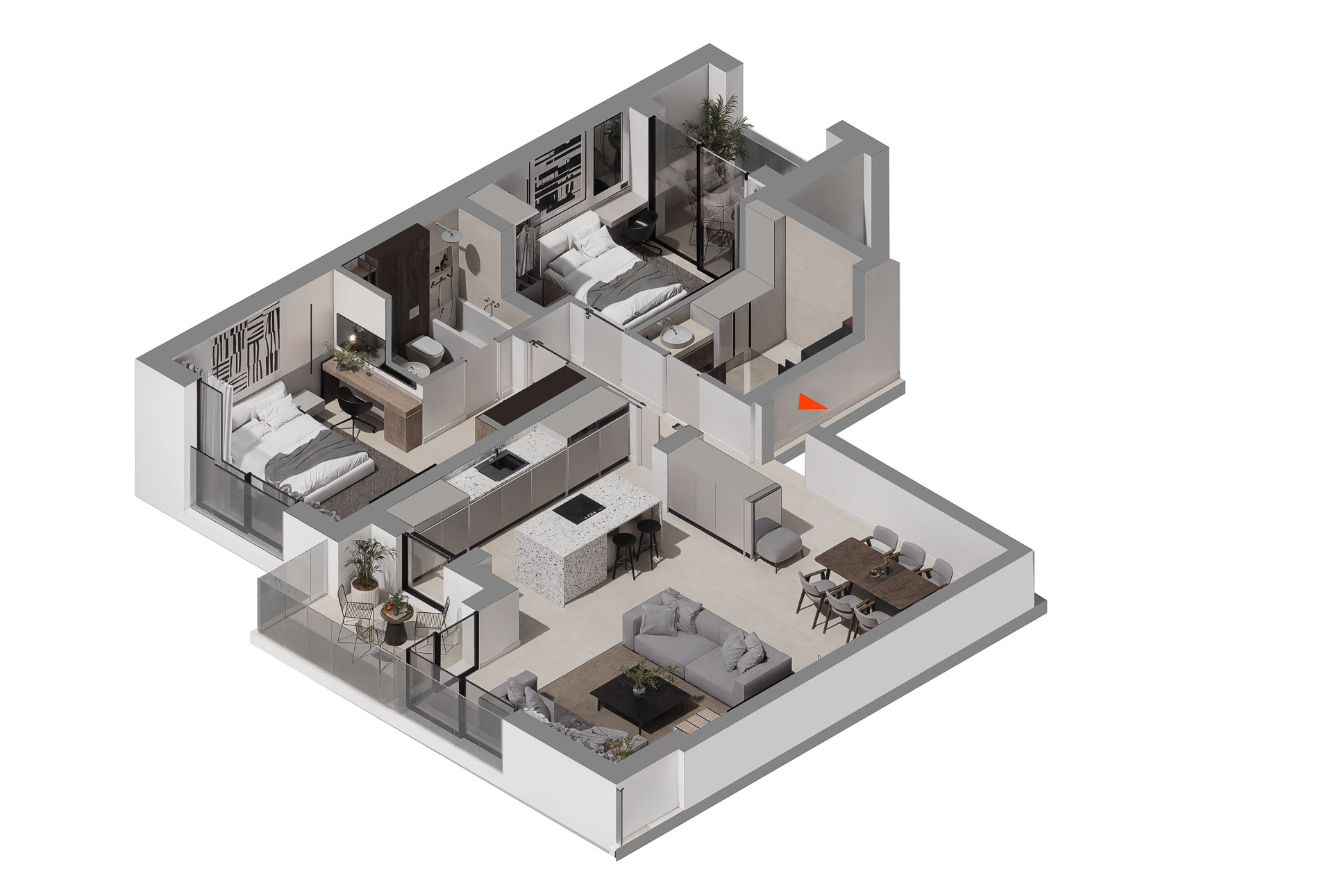 Stan 6 - 89.82 m² • Dvoiposoban - VIP Home Požarevac novogradnja stanovi sa garažom